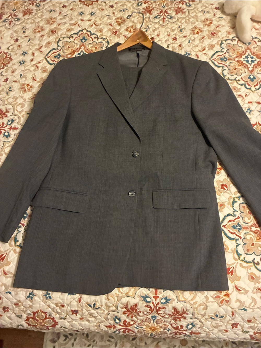 Stafford Men's Gray Two-Button Suit Jacket